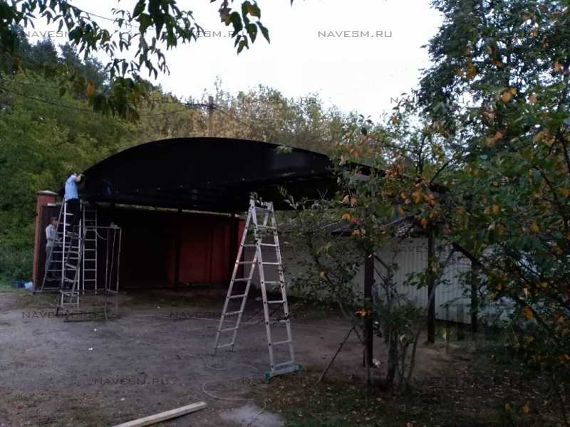 Арочный навес с зашивкой