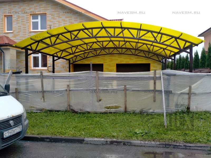 Арочный навес к гаражу