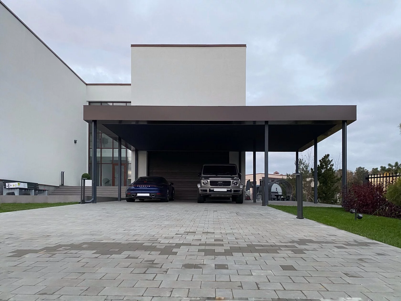 Автонавес для 3 автомобилей 10х7 метров