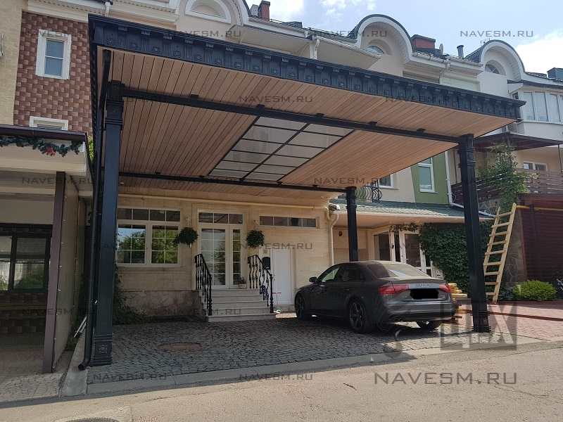 Навес с плоской кровлей